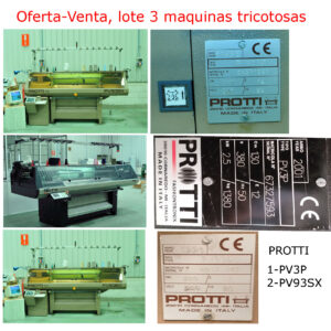 Venta tricotosas rectilíneas Protti